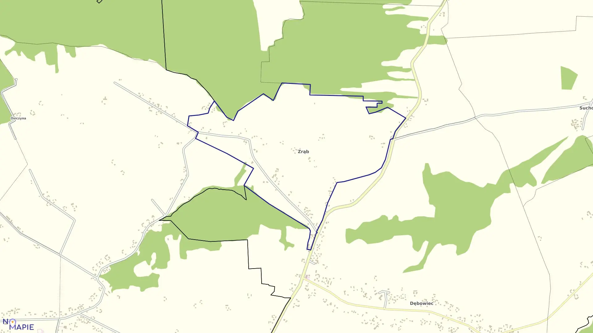 Mapa obrębu Kolonia Zrąb w gminie Skierbieszów