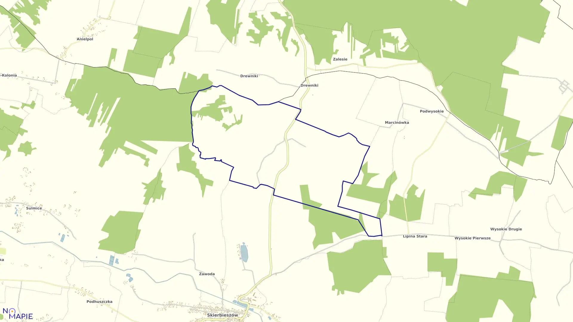 Mapa obrębu Majdan Skierbieszowski w gminie Skierbieszów