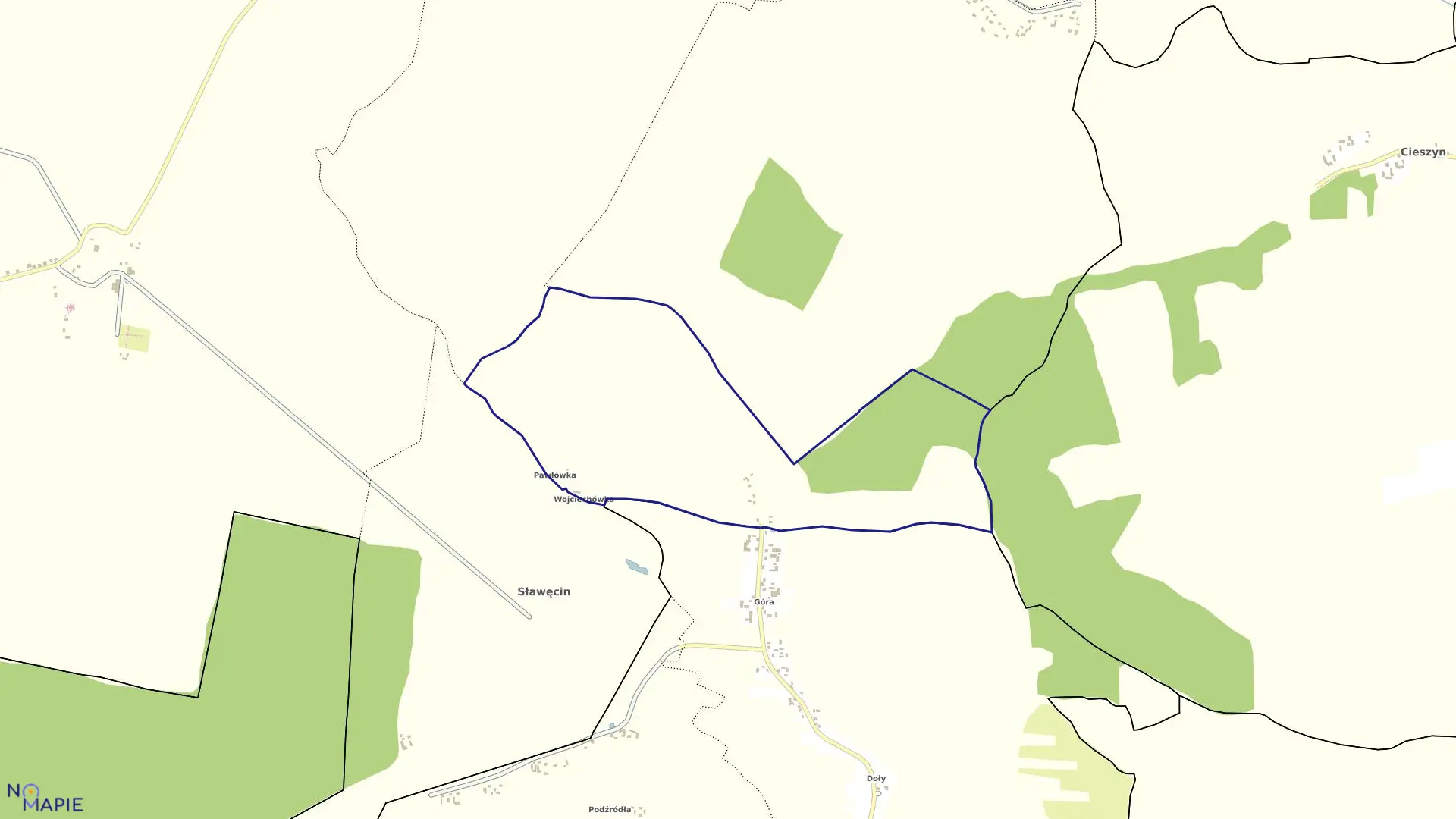 Mapa obrębu Majdan Żukowiecki w gminie Skierbieszów