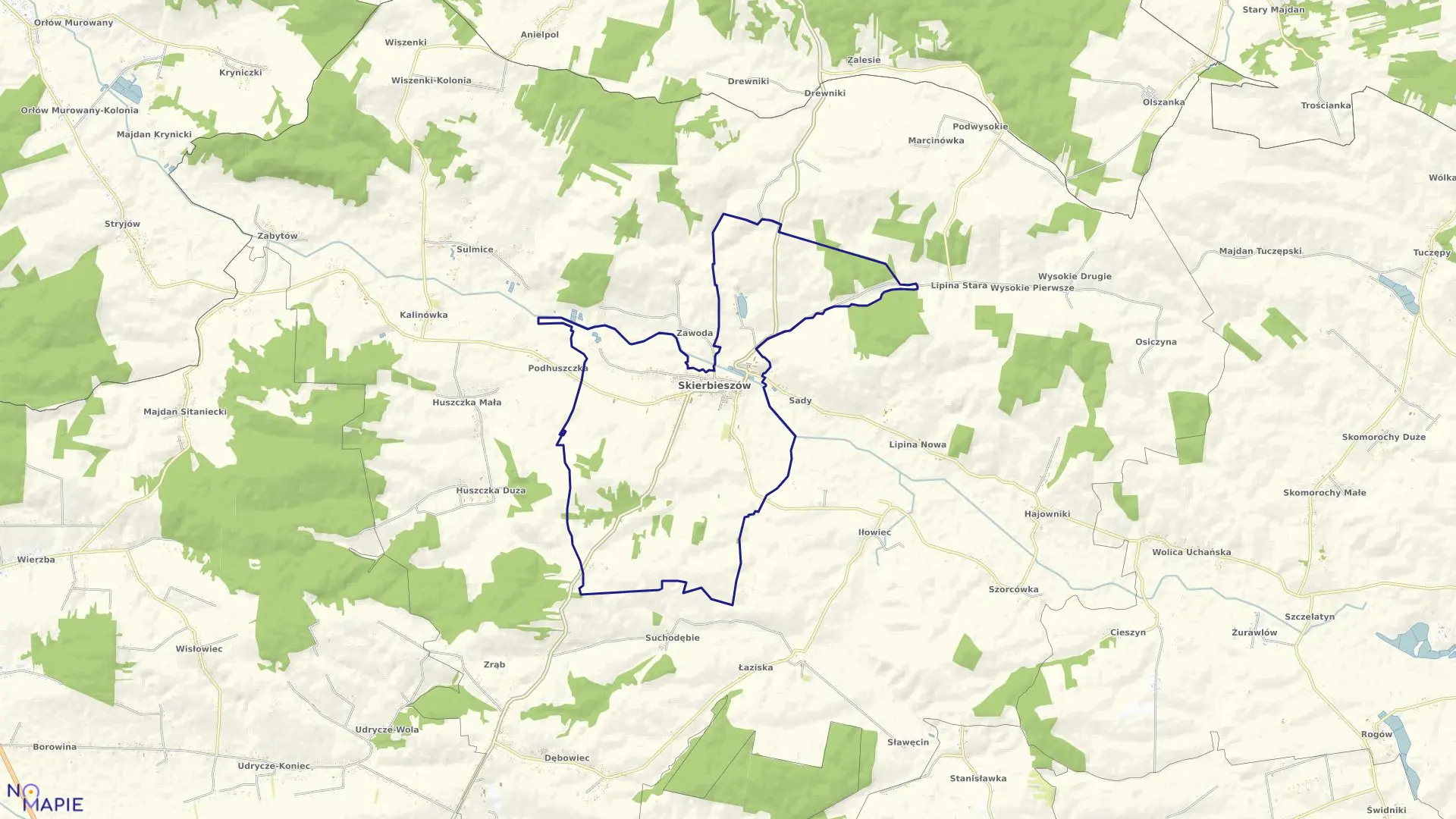 Mapa obrębu Skierbieszów w gminie Skierbieszów